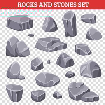 Big And Small Gray Rocks And Stones vector