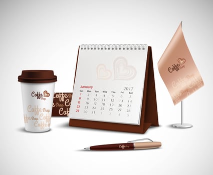 Calendar Corporate Identity Mockup Set  vector