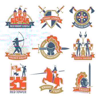Heraldic Knight Emblems Logos vector