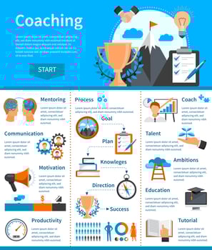 Mentoring Coaching Infographics vector