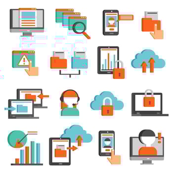 Information Technologies Flat Icons Set vector