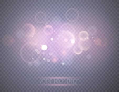 Abstract glowing bokeh lights.  vector