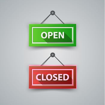 Close, open - marketing, shop icon. vector