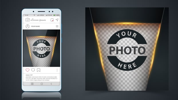 Social media, instagram post template vector