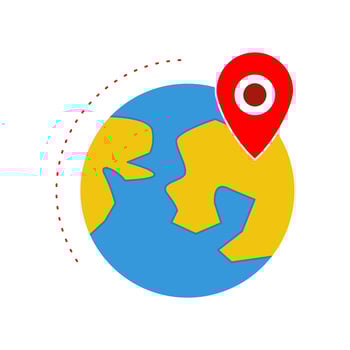 Location on Earth Flat Multi color icon vector