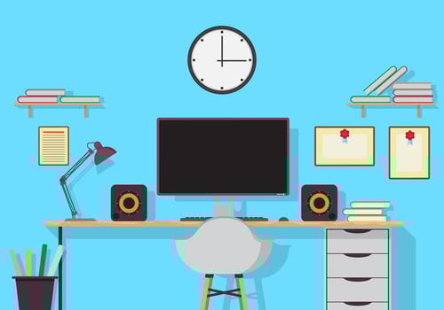Office Studio Vector Illustration