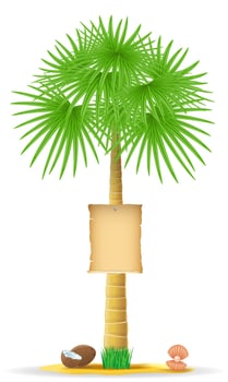palm tree with a sign vector illustration