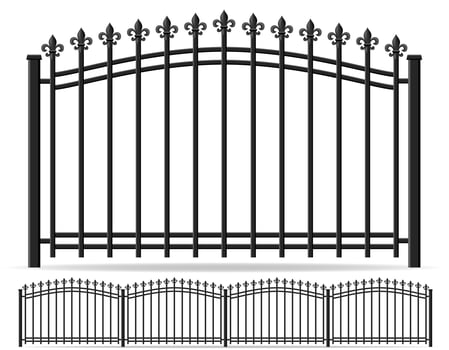 iron forged fence vector illustration