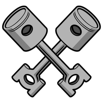 Crossed Pistons Vector Illustration