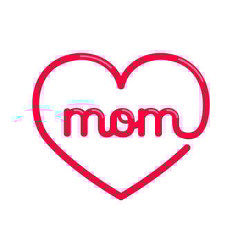 Heart Mom Typography vector