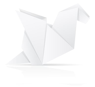 origami paper dragon vector illustration