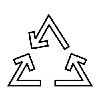 Recycle arrow Line Black Icon vector