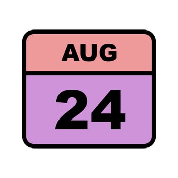 August 24th Date on a Single Day Calendar vector