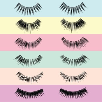 False Eyelashes Styles Pack vector