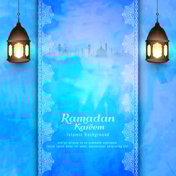 Abstract Ramadan Kareem islamic blue background vector