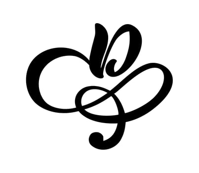 Vector Vintage floral monogram letter D. Calligraphy element flourish. Hand drawn sign for page decoration and design illustration swirl ornament. Decorative for wedding cards and invitations