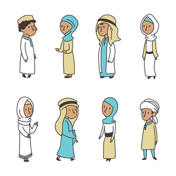 Doodled Muslim Kids vector