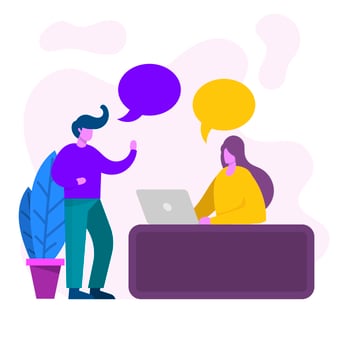 Flat Office Team Vector Illustration