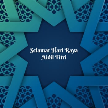 Hari Raya Greeting Template Islamic Architecture Pattern Template vector