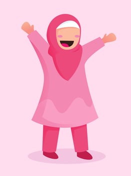 Cute Muslim Children	 vector
