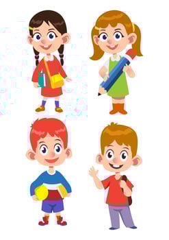 Children Character Set vector