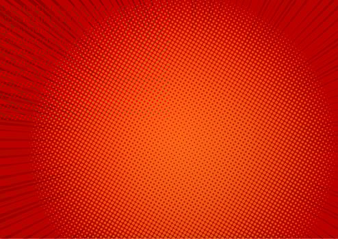 Pop art red background, Speed line retro comic rays illustration - Vector