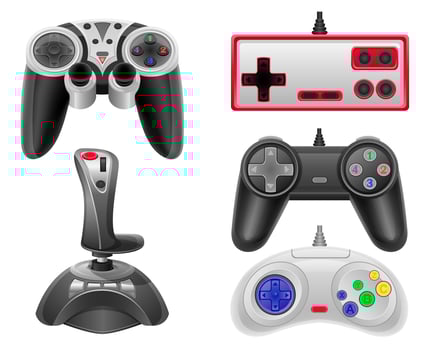 set icons joysticks for gaming consoles vector illustration EPS 10