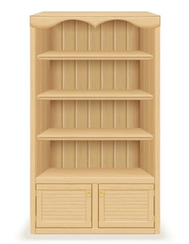 bookcase furniture made of wood vector illustration