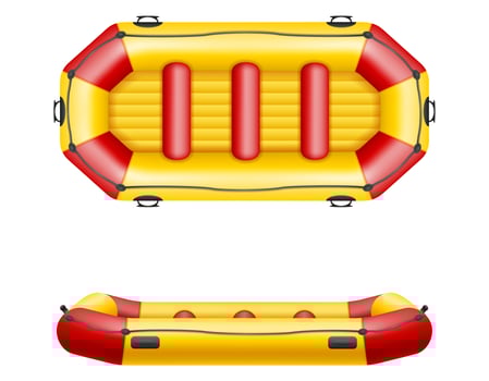 inflatable rafting boat vector illustration