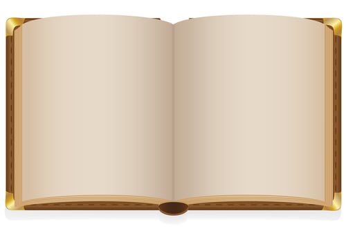 old open book with blank sheets vector illustration