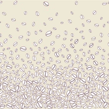seamless pattern background. border with falling coffee beans vector