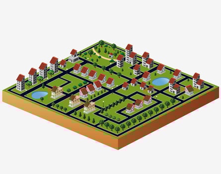 Village houses vector