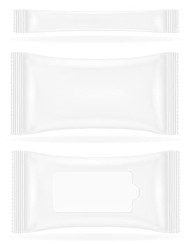 white sealed bag packing vector illustration