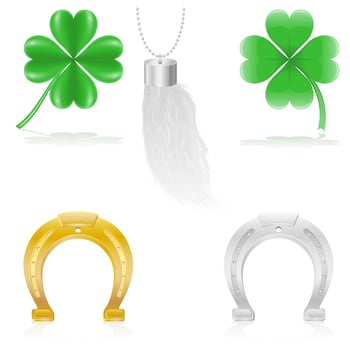 set icons talisman amulet and charm vector illustration