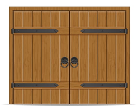 old wooden door vector illustration