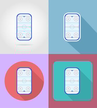 hockey stadium flat icons vector illustration