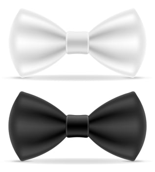 black and white bow tie for men a suit vector illustration