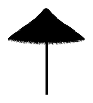 beach umbrella made for shade black contour silhouette vector illustration
