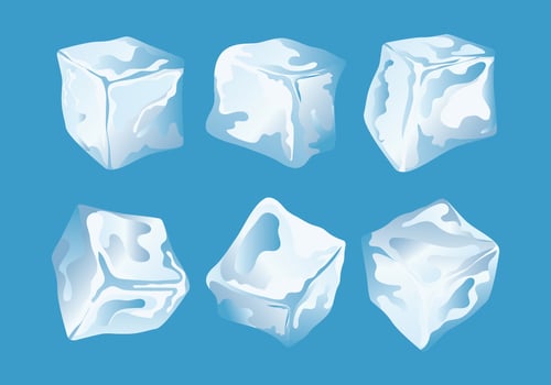 Ice Cube Clipart Set vector