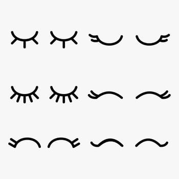 Beautiful Eyelashes Clipart Set	 vector