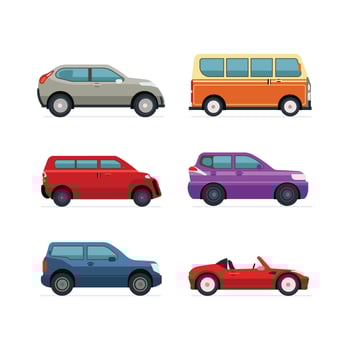 Set of Transportation Vehicle Illustration vector