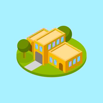 Flat Modern House Vector Illustration