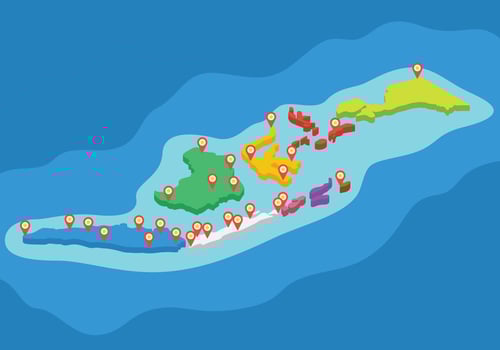 3D Indonesia Map vector