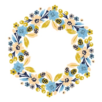 Vector Hand Drawn Floral Wreath