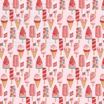 Vector Seamless Ice Cream Pattern