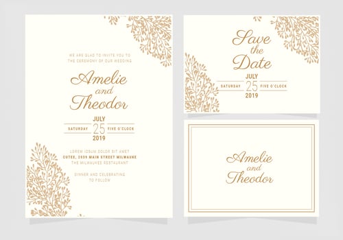 Vector Elegant Wedding Invitation Template
