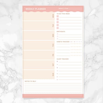 Vector Weekly Planner Template
