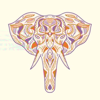 Painted elephant illustration vector