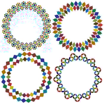 Moroccan tile frames vector