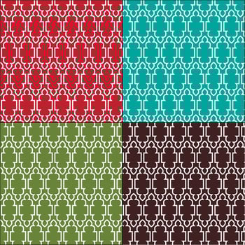 ornate Moroccan outline tile patterns vector